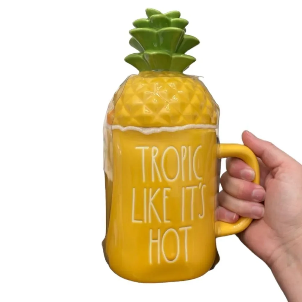 Nwt Rae Dunn Tropic like it's hot beach summer lidded mug